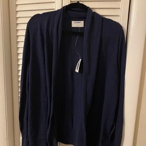 Shawl-Collar Open-Front Cardigan